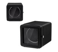 Mcbazel Remontoir pour Montre Automatique, Remontoir Automatique Rotatif pour Montre, Boîtier Unique Élégant avec Moteur Silencieux 4 Modes de Rotation, Boîte en Cuir PU Rectangulaire avec Lumière LED