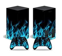 Mcbazel Sticker de Skin Vinyle à Motifs pour Xbox Série X Console & Manette Protection du Couvercle Décalque Skin - Flamme Bleue