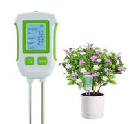 Mcbazel Testeur de Sol 5 en 1 Appareil Multifonction pour Jardiniers et Agriculture, Mesure le pH, l’Humidité la Température, la Lumière, Fertilité du Sol avec Double Sonde et Écran LCD Soil PH Tester