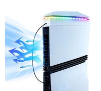 Mcbazel Ventilateur Supérieur de Refroidissement pour PS5 Pro, Base de RGB et Fonction de Mémoire, Accessoires de Protection Contre la Poussière avec Port USB pour PS5 Pro Disc & Digital