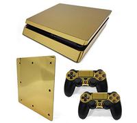 Mcbazel Vinyle Autocollant protéger pour Console et contrôleur, Autocollant de la Peau pour PS4 Slim-Or