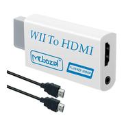 Mcbazel Wii HDMI Adaptateur avec 1,5M Câble 1080P,Convertisseur de Signal Vidéo Audio 1080P Full HD avec Audio Stéréo 3,5 mm pour Console Wii,Moniteur HDMI,Télévision Projecteur Vidéo