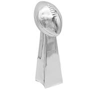 MCBEAN Trophées de Football Fantastique - Réplique chromée du trophée du Championnat NFL pour Les Fans du Super Bowl Souvenir de Collection et décoration de Bureau Meilleur Cadeau de Rugby,24cm
