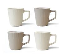 McBecdy Lot de 4 Tasses à café - Grande Mugs et tasses à café - En Céramique Mate Set de Mugs à Thé et à Café- 500ml Ensembles de mugs texturés- Passe au micro-ondes - Poignée confortable