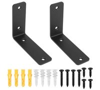 McBlast 2 Pièces Équerre Étagère Murale Flottante Noire 125x100mm | Support métallique en L, idéal pour cuisine, salle de bain, bibliothèque, planche bois. Fixation simple, robuste.