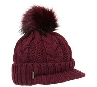 McBURN Bonnet Cable Knit Britta Bonnet en Tricot Bonnet à Pompon (Taille Unique - Bordeaux)