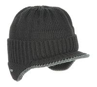 McBURN Bonnet Dinder Peak Pull on Femme/Homme - Made in Italy pour l'hiver en Laine Homme avec Doublure, Doublure Automne-Hiver - L/XL (58-61 cm) Noir