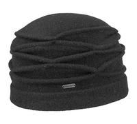 McBURN Toque en Laine Foulée Kamita Chapeau en Laine foulée Bonnet pour l'hiver (Taille Unique - Noir)