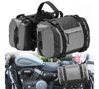MCBXTH Sacoches De Moto Étanches 50 L en PVC Sec avec Fermeture Supérieure À Crochet Et Boucle, Design Réfléchissant, Lot De 2 pour Yamaha TENERE 700 XT XTZ 700 2019-2022(2pcs 25L Gray)