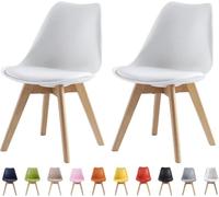 mcc direct Eva Lot de 2 chaises de Salle à Manger, de Cuisine, de Bureau Blanc
