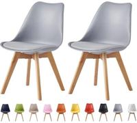 mcc direct Lot de 2 chaises de Salle à Manger, de Cuisine, de Bureau, Chaise Coque Design, Eva, Gris