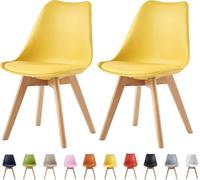 mcc direct Lot de 2 chaises de Salle à Manger, de Cuisine, de Bureau, Chaise Coque Design, EVA (Jaune)