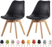 mcc direct Lot de 2 chaises de Salle à Manger, de Cuisine, de Bureau, Chaise Coque Design, Eva, Noires