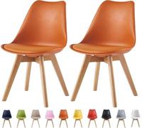 mcc direct Lot de 2 chaises de Salle à Manger, de Cuisine, de Bureau, Chaise Coque Design, Eva, Orange