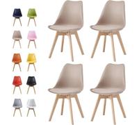 mcc direct Lot de 4 chaises de salle à manger, chaises pour cuisine, bureau, salon, design EVA, couleur marron