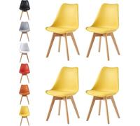 mcc direct Lot de 4 chaises de salle à manger, cuisine, bureau, salon - Chaise design coque EVA - Jaune