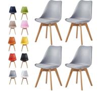 mcc direct Lot de 4 chaises de salle à manger cuisine bureau salon design coque EVA (gris)