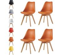 mcc direct Lot de 4 chaises de salle à manger, cuisine, bureau, salon, design en EVA (orange)