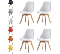 mcc direct Lot de 4 chaises de salle à manger de cuisine de bureau de salon et design en EVA (blanc)