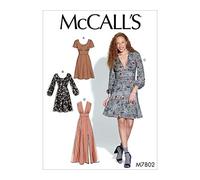 McCall's M7802, Patron de Couture, modèle, Papier, Blanc, 6-8-10-12-14