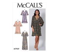 McCall's M7969ZZ Women's Loose Fitting Pleated Pullover Dress Sewing Patterns, Sizes 16-26 McCalls Robe pour Femme, Papier, Blanc, Divers