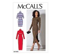 McCalls M7999A Patron de couture pour robes de femme Taille XS-S-M-L-XL Papier Différentes couleurs