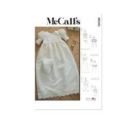 McCall's M8460A Patron de couture pour robe de baptême, barboteuse et bonnet pour bébé, modèle Code M8460, tailles NB-S-M-L