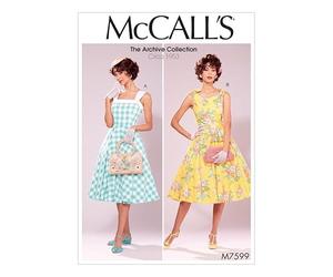 McCall's Patron de couture 7599 pour robes évasées de style vintage avec jupon