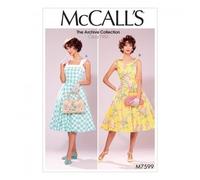 McCall's Patron de couture 7599 Robe évasée avec jupon Style vintage