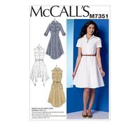 McCall's Patron de couture facile 7351 pour robes de chemise avec poches et ceinture pour femme