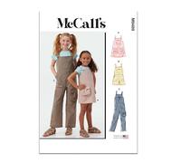 MCCALLS Patron de couture M8489K5 pour enfants et filles, pantalon et salopette K5 (7-8-10-12-14)