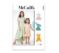 MCCALLS Patron de couture M8520K5 Robes en tricot pour enfants et filles K5 (7-8-10-12-14)