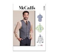 McCall's Patron de couture pour gilet, nœud, cravate et chemises doublés, code M8415, tailles S-M-L, multicolore