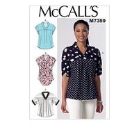 McCall's Patrons de hauts M7359 – pour femme, manches chauve-souris, col en V – Taille Y XS/M