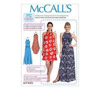 McCall's Patterns 7405 ZZ Patrons pour Robes et Patron de Couture de Ceinture, Soie, Multicolore, Tailles Grand - 2 x L