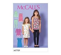 Mccall's Patterns 7709 CHJ Hauts, robes et leggings pour enfants/filles, tailles 7-14, tissu, multicolore, 17 x 0,5 x 0,07 cm