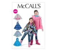McCall's Patterns M6431 Patron de Ponchos pour Enfant/Fille -Tailles CZ M/L/XL, Emballage de 1, Blanc
