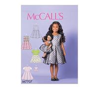 McCall's – Patron de couture enfant/fille et robe de poupée 45,7 cm, mouchoir multicolore