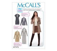 McCall's Patterns Patrons de Veste et Gilet, Multicolore, Tailles Xsm-Med-p, Multicolore, 78 x 152 x 0.64 cm
