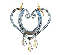 Mcclellanty 1 Pièce Chanceux Amour Carillon Éolien en Métal en Forme de Coeur Fer à Cheval Carillons Éoliens Amour Carillons Éoliens Jardin Décoration de