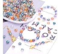 Mcclellanty 100 PièCes de Perles de CœUr en Verre et Cristal de 8 Mm, Petites Perles en Forme de CœUr pour la Fabrication de, De Bracelets, De Loisirs CréAtifs