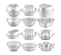 Mcclellanty 12 Pièces 6 Formes Bombe de Bain Artisanat Moule de Presse Balle Faisant Moule pour L'Artisanat Bricolage pour Savons Faits à la Main Bougie Gâteau Cuisson