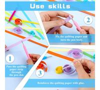 Mcclellanty 12 Pièces Outils de Quilling en Papier Kit à Fentes Stylo à Aiguille de Quilling à Rouler Stylo à Friser en Papier Stylo à Friser de Volume