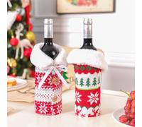 Mcclellanty 2 PCS Sac de Bouteille de Vin de Noël, de Bouteille de Vin de Noël comme Indiqué Habillages de Bouteille de Vin Décor Parfaits pour la Table de Noël.