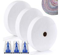 Mcclellanty 3 Rouleaux de Ouate de Coton Mélangé de 75/150/230/300 Mètres sur Un Rouleau pour Courtepointes Ouate de Coton Aiguilletée pour Tapis, Sac à Main Tressé