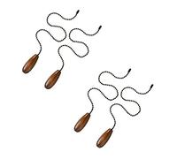Mcclellanty 4 Pièces de Chaîne de Ventilateur de Plafond Tire la Chaîne de Traction D'Extension de Chaîne de Traction en Bois pour la Chaîne de Ventilateur de Lampe de Plafond (Couleur Noyer)
