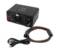 Mcclellanty Amplificateur de microphone à condensateur dynamique M-20 Audio 48 V Phantom Power Charge noire pour carte son sur haut-parleur B