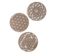Mcclellanty Autocollants Ronds en Bois Creux de Style Bohème, Décoration Murale Européenne en Bois pour, Pendentifs d'art
