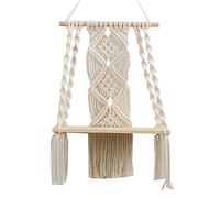 Mcclellanty Boho Macramé éTagèRe Murale à la Main Tissé Gland Tapisserie Support Bois Flottant Cintre de Rangement pour la DéCoration Murale à