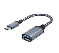 Mcclellanty Câble de données type C vers USB 3.0, câble de transfert pour tablette mobile, ordinateur, convertisseur d'extension pour véhicule, gris